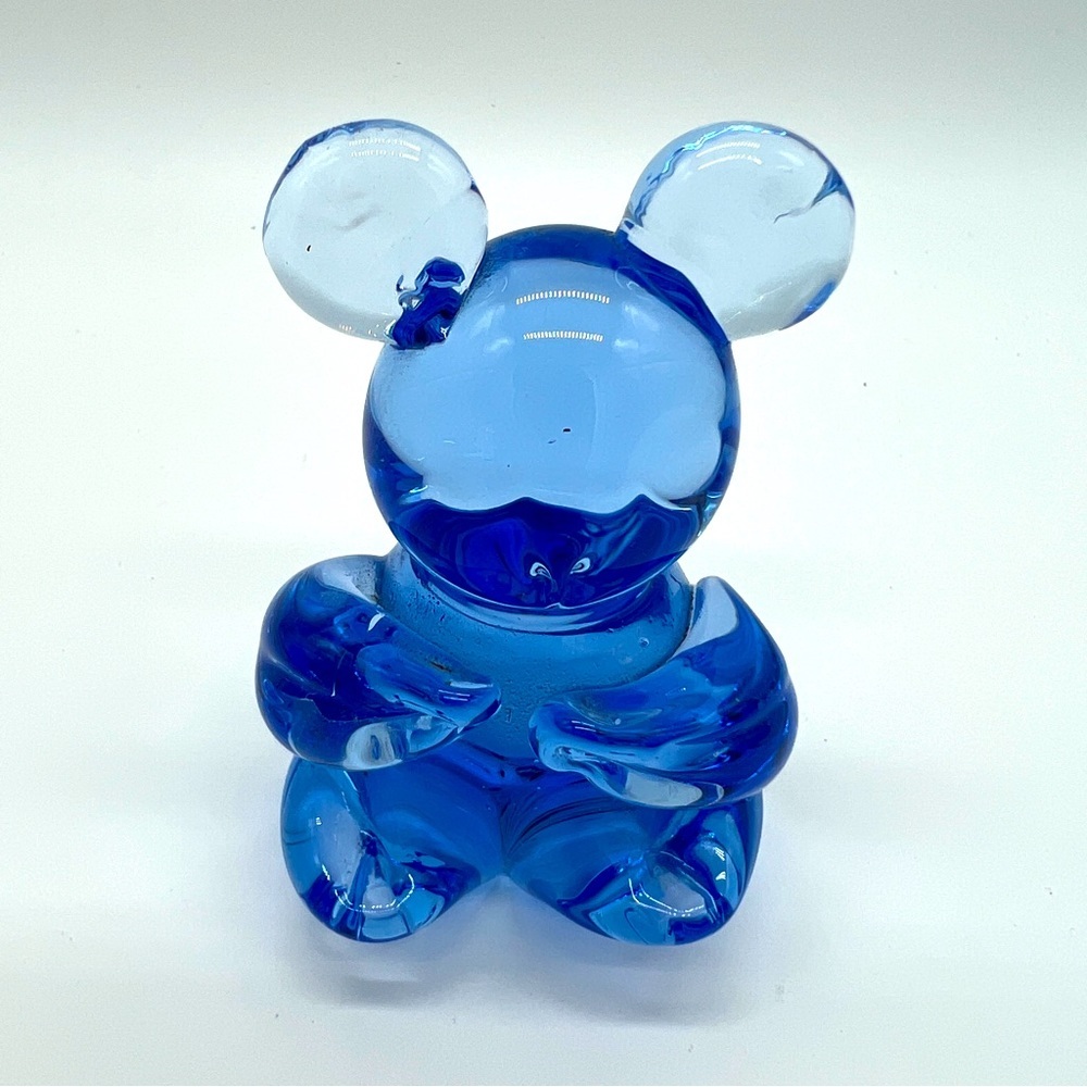 Vintage Light Blue Art Glass Koala Teddy Bear Paperweight 3.5" Sculpture Figure